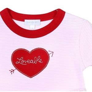Magnolia Baby Loveable Applique Red Long Pajama